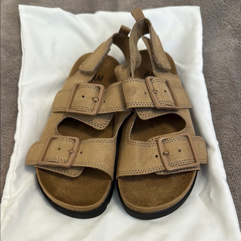 H&M Tan Comfort Sandals with Adjustable Straps - Size 12c